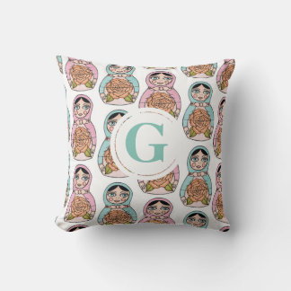 Nesting Doll matryoshka Personalised Letter Pillow