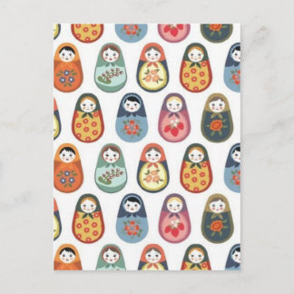 Nesting doll print postcard