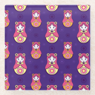 Nesting Dolls Glass Coaster