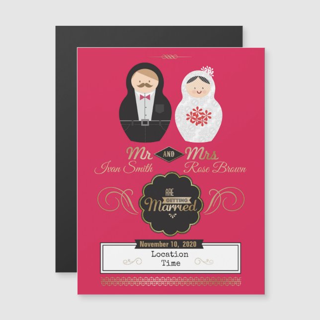 Nesting Dolls Magnetic Invitation (Front/Back)