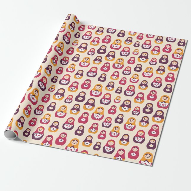 Nesting Dolls Wrapping Paper (Unrolled)