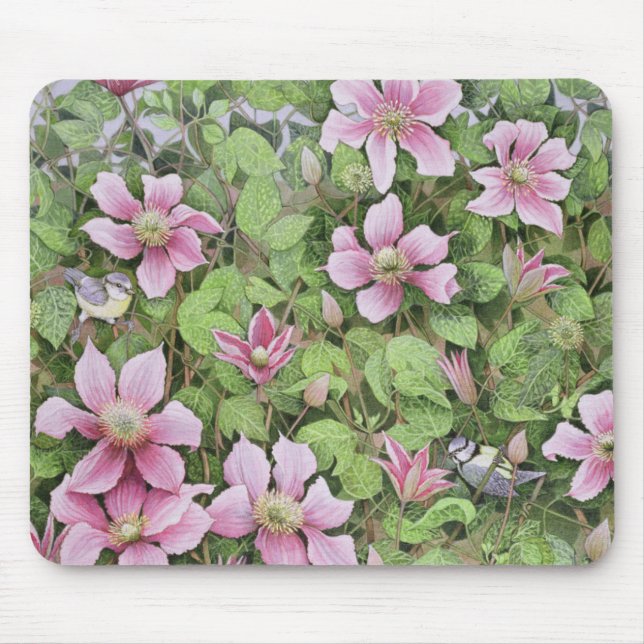 Nesting in Clematis Mouse Pad (Front)