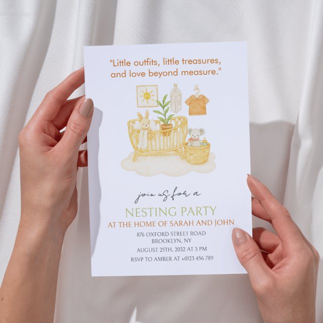 Nesting Party Baby Crib Baby Shower Invitation (Creator Uploaded)
