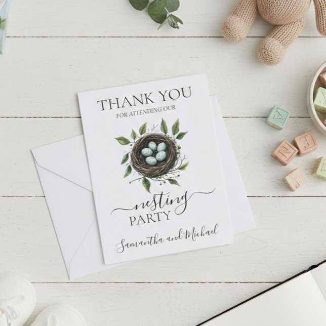 Nesting Party Baby Shower Bird nest Thank You Card (Creator Uploaded)