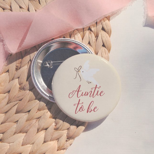 Nesting Party Girl Baby Shower Auntie To Be 6 Cm Round Badge (Creator Uploaded)