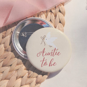Nesting Party Girl Baby Shower Auntie To Be 6 Cm Round Badge