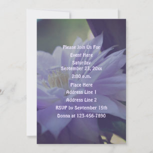 Nestled Clematis Flower Party Invitation