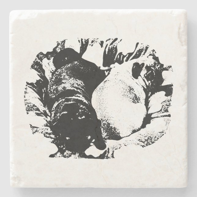 Nestled Pugs, Table Warmth Stone Coaster (Front)