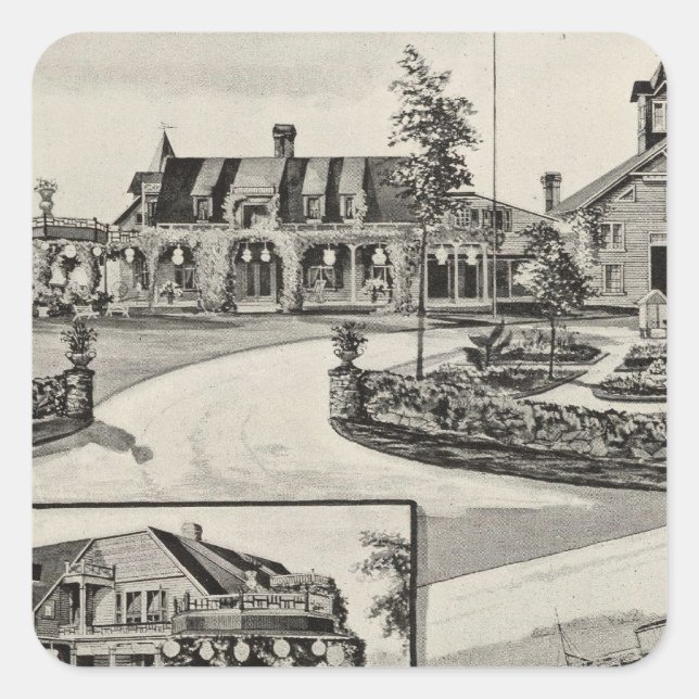 Nestledown, Zebley Farm Square Sticker (Front)