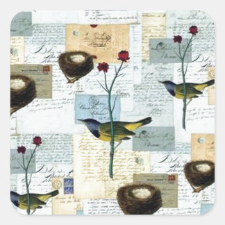 Nests and birds - Square Sticker