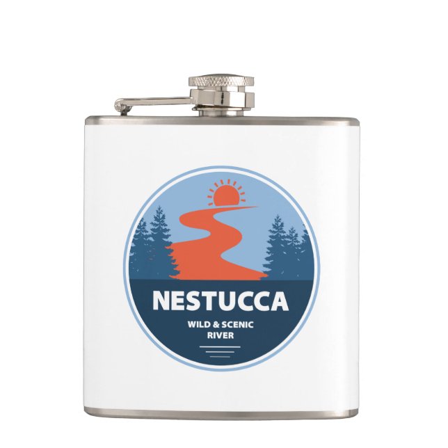 Nestucca Wild And Scenic River Hip Flask (Front)