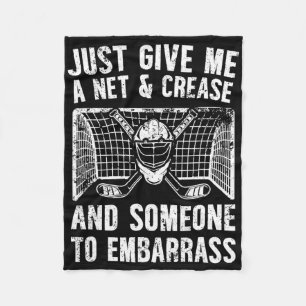 Net And Crease Ice Hockey Goalkeeper Ice Hockey Go Fleece Blanket