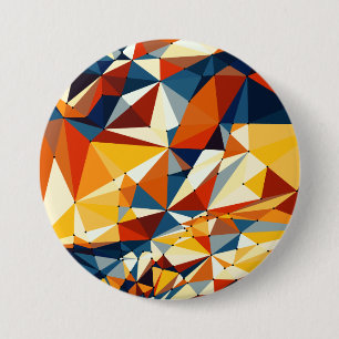 Net of multicolored triangles 7.5 cm round badge