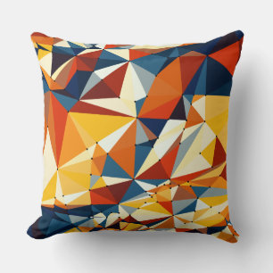 Net of multicolored triangles cushion