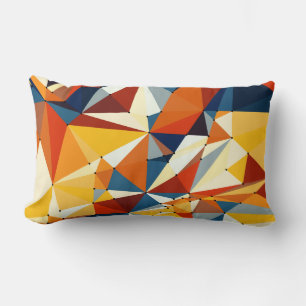 Net of multicolored triangles lumbar cushion