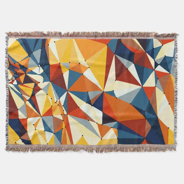 Net of multicolored triangles throw blanket (Front)