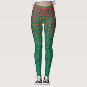 Net Pattern 10.blue.wx4 green BG Leggings