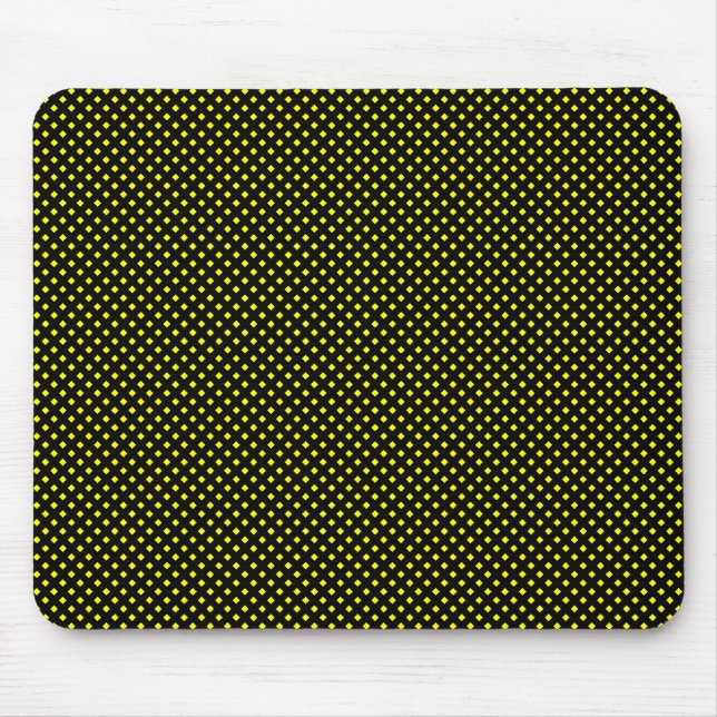 Net Pattern Black with Yellow Mouse Pad (Front)