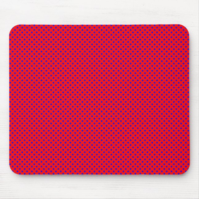 Net Pattern Red with Blue Mouse Pad (Front)