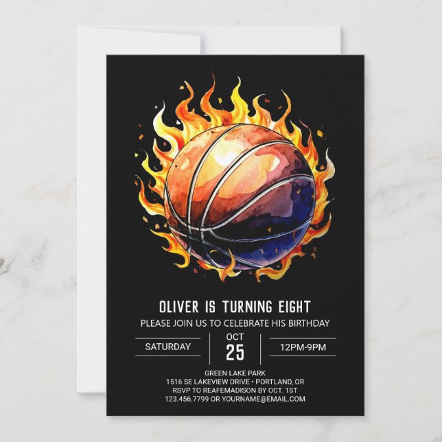 Net Printable Custom Basketball Birthday Invitation (Front)