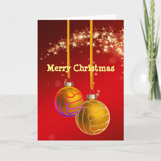 Netball Ball Themed Christmas Greeting Holiday Card (Front)