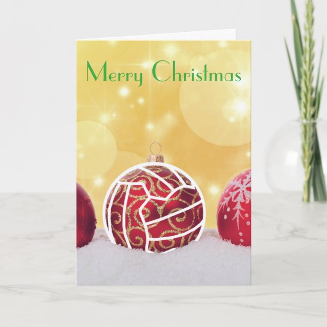 Netball Ball Themed Christmas Greeting Holiday Card (Front)