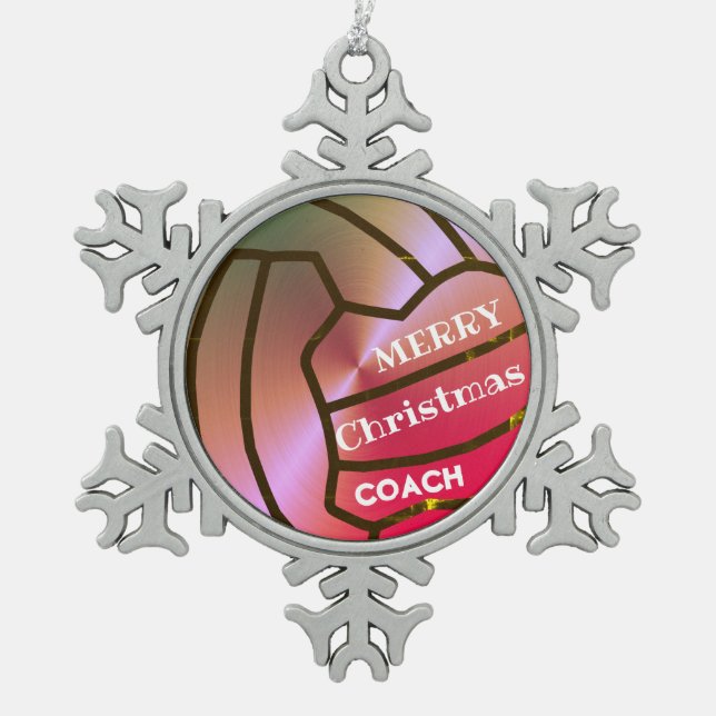 Netball Christmas Snowflake Pewter Christmas Ornament (Front)
