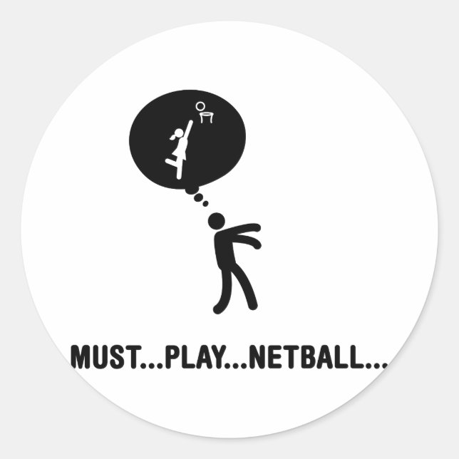 Netball Classic Round Sticker (Front)