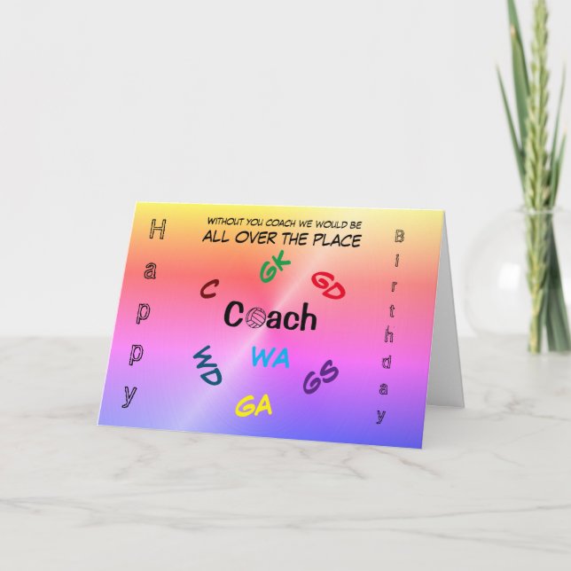 Netball Coach Birthday Card (Front)