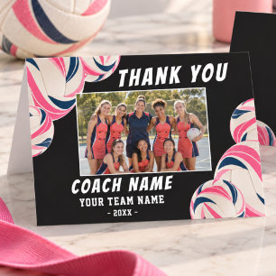 Netball Coach Thank You Personalised Team Photo Card