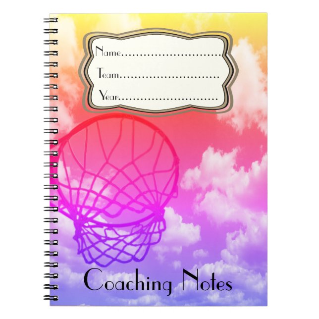 Netball Coaching Notes Theme Personalised Notebook (Front)