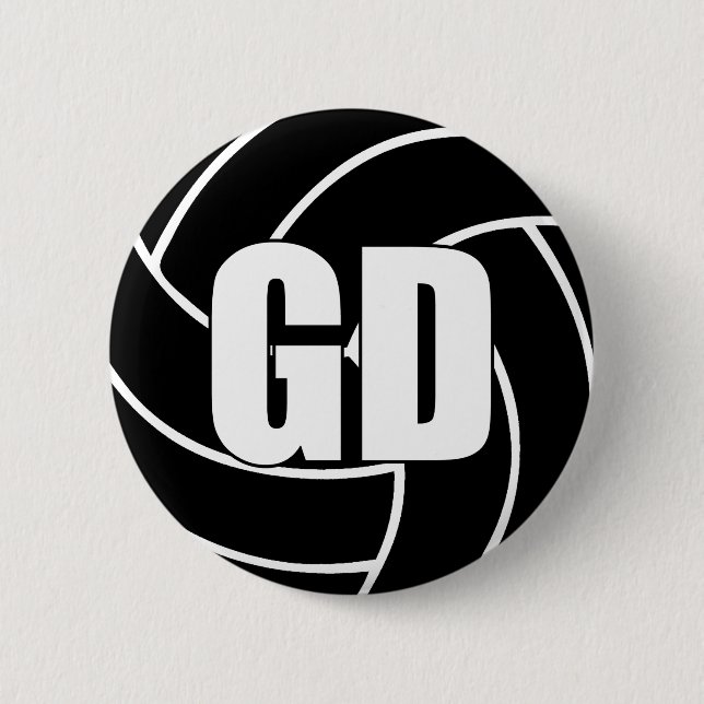 Netball Goal Defence GD 6 Cm Round Badge (Front)