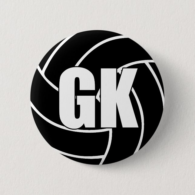 Netball Goal Keeper GK 6 Cm Round Badge (Front)