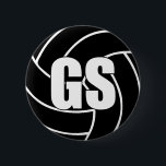 Netball Goal Shooter GS 6 Cm Round Badge<br><div class="desc">Netball Goal Shooter GS Button Badge. This fun and stylish Netball players button badge is in the form of a black netball with the player position, Goal Shooter, GS, marked clearly in large white bold letters. This netball button badge makes a fun netball accessory for netball players and netball teams....</div>