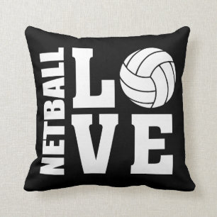 Netball Love Black Netball Cushion