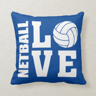 Netball Love Blue Netball Cushion
