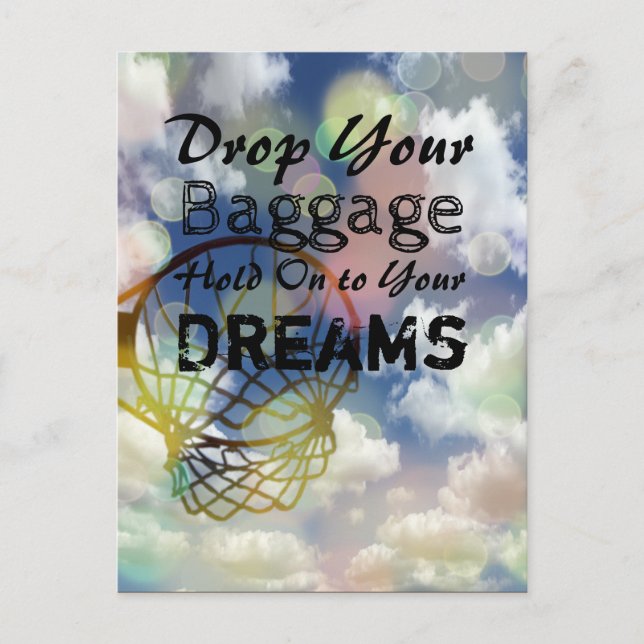 Netball Picture and Inspirational Dreams Quote Postcard (Front)