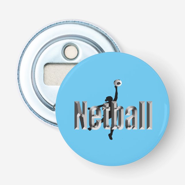 Netball Player And Dimensional Name,  Bottle Opener (Front)