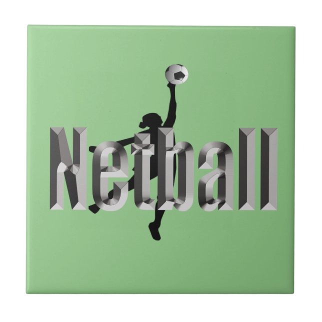 Netball Player And Dimensional Name,  Ceramic Tile (Front)