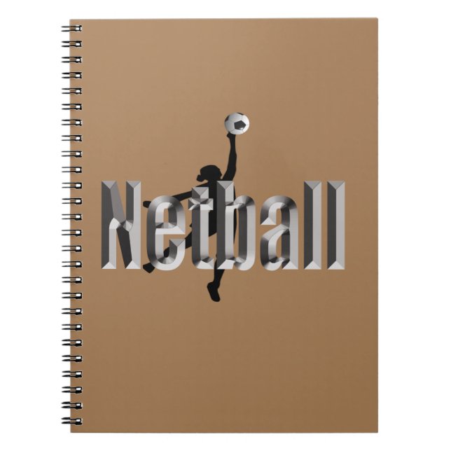 Netball Player And Dimensional Name,  Notebook (Front)