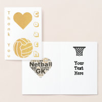 Netball Player Coach Thank You Gold