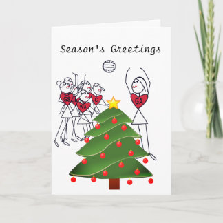 Netball Player Positions Theme Christmas Holiday Card