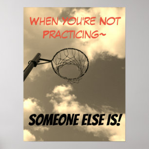 Netball Player Practice Motivational Quote Poster