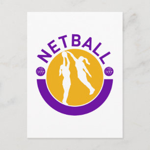 Netball player shooting blocking the shot postcard