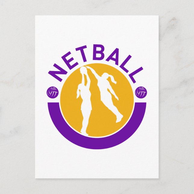 Netball player shooting blocking the shot postcard (Front)