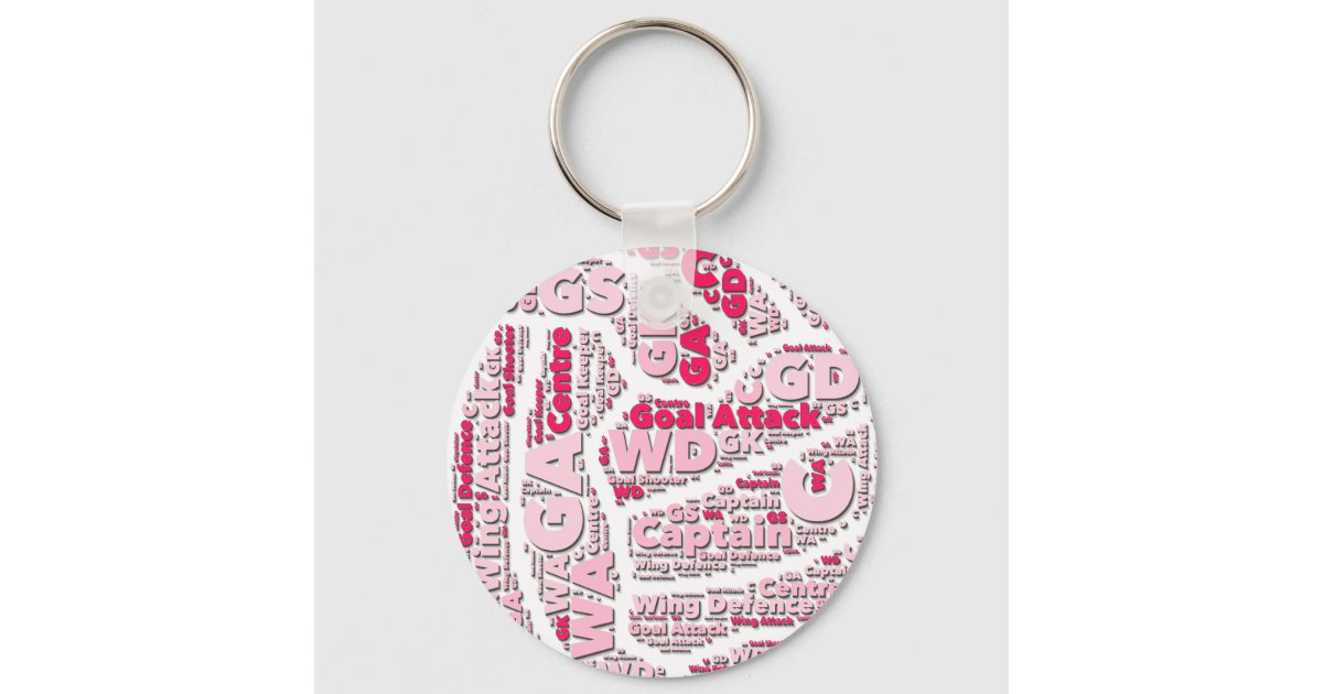 Netball Positions Ball Themed Gift Key Ring | Zazzle