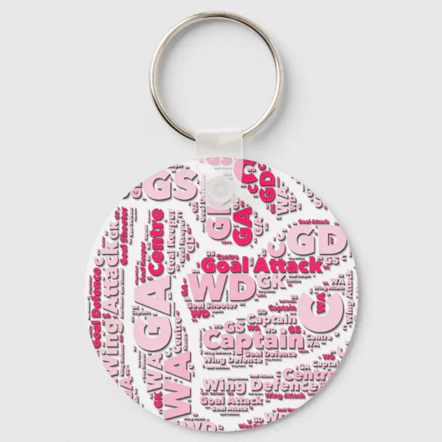 Netball Positions Ball Themed Gift Key Ring | Zazzle
