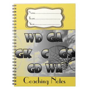 Netball Positions Coaching Notes Personalised Notebook