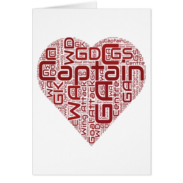 Netball Positions Heart Design (Front)