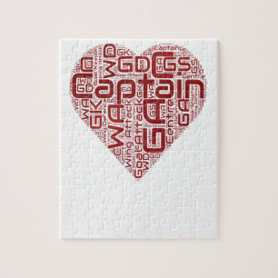 Netball Positions Heart Design Jigsaw Puzzle